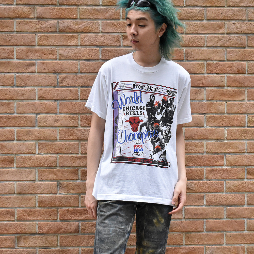 90's NBA Chicago Bulls “World Champions” starting members! Tシャツ USA製 250513H