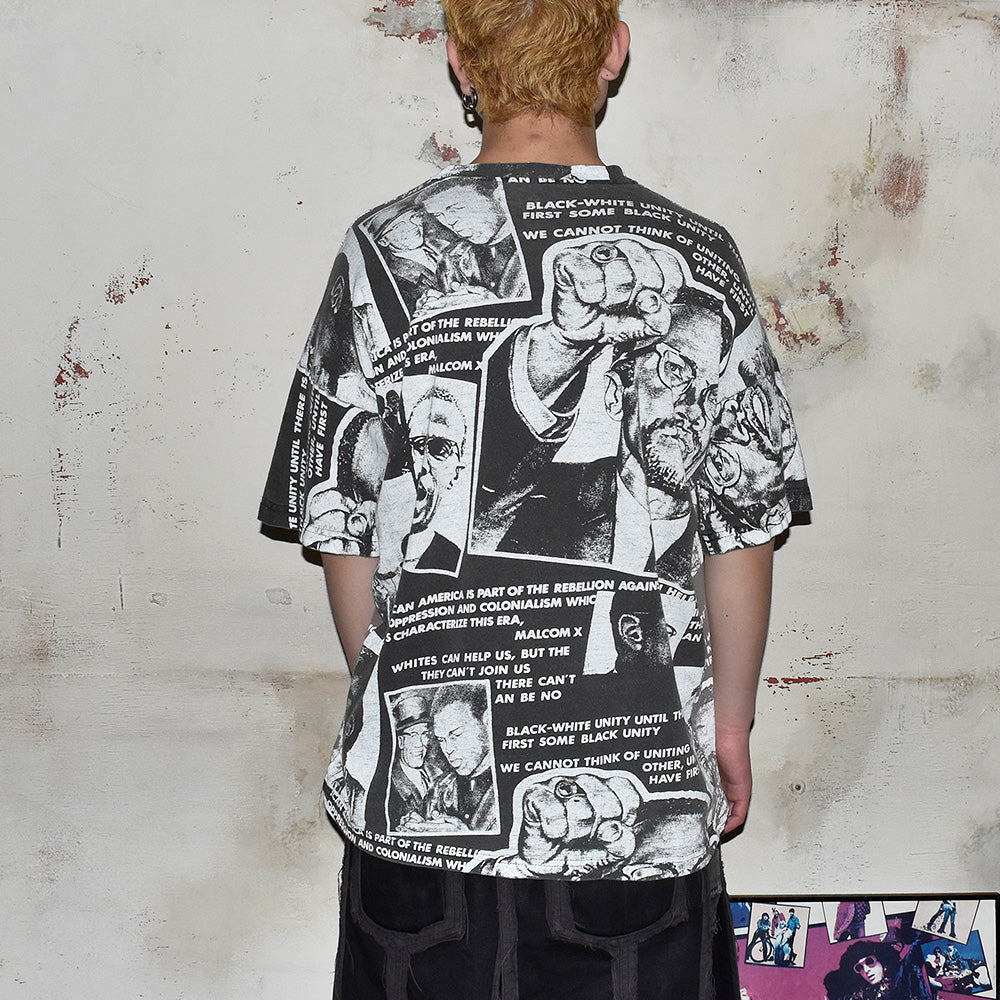 90's AOP! “Malcolm X“ Tシャツ USA製 241202H