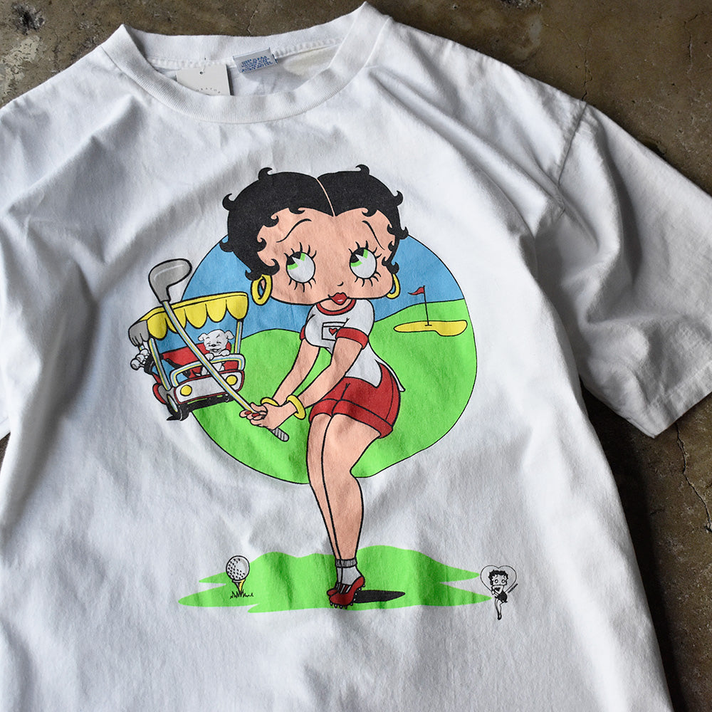 FRUIT OF THE LOOM◆Tシャツ/L/コットン/BETTY BOOP/USA製 VINTAGE Betty Boop 1994 Summer Rollerblade T-shirt - FOTL