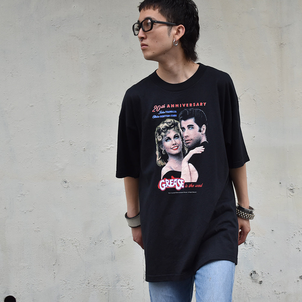 90's デッドストック! Grease "John Travolta × Olivia Newton-John" ムービー Tシャツ USA製 230624H