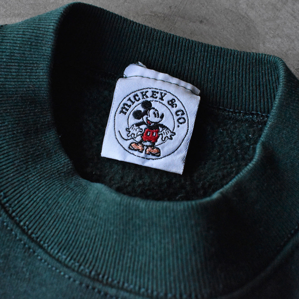90’s Disney “Mickey“ 刺繍 スウェット USA製 240304
