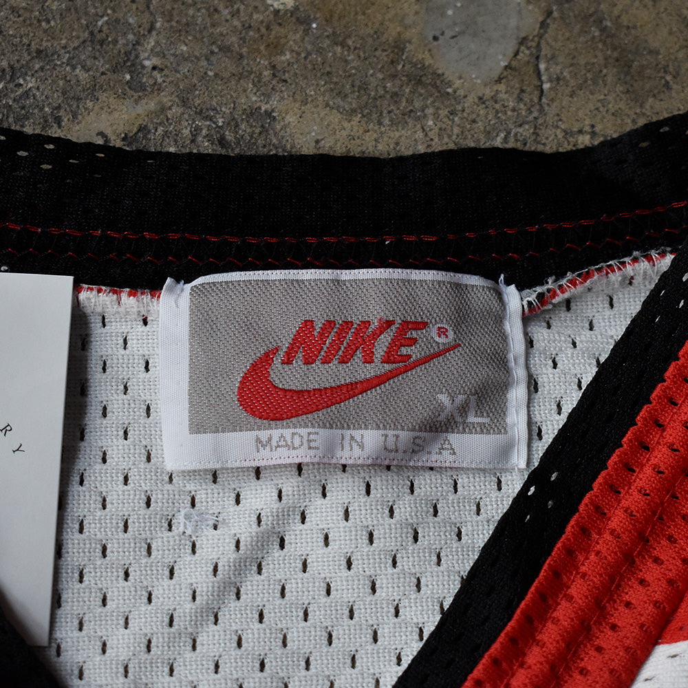 90's ブートレグ NIKE フェイクレザーパッチ メッシュゲームシャツ USA製 250815H