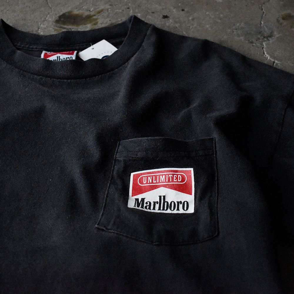 90's~ Marlboro “Marlboro Unlimited“ ブラック!ポケットTシャツ USA製 250507H