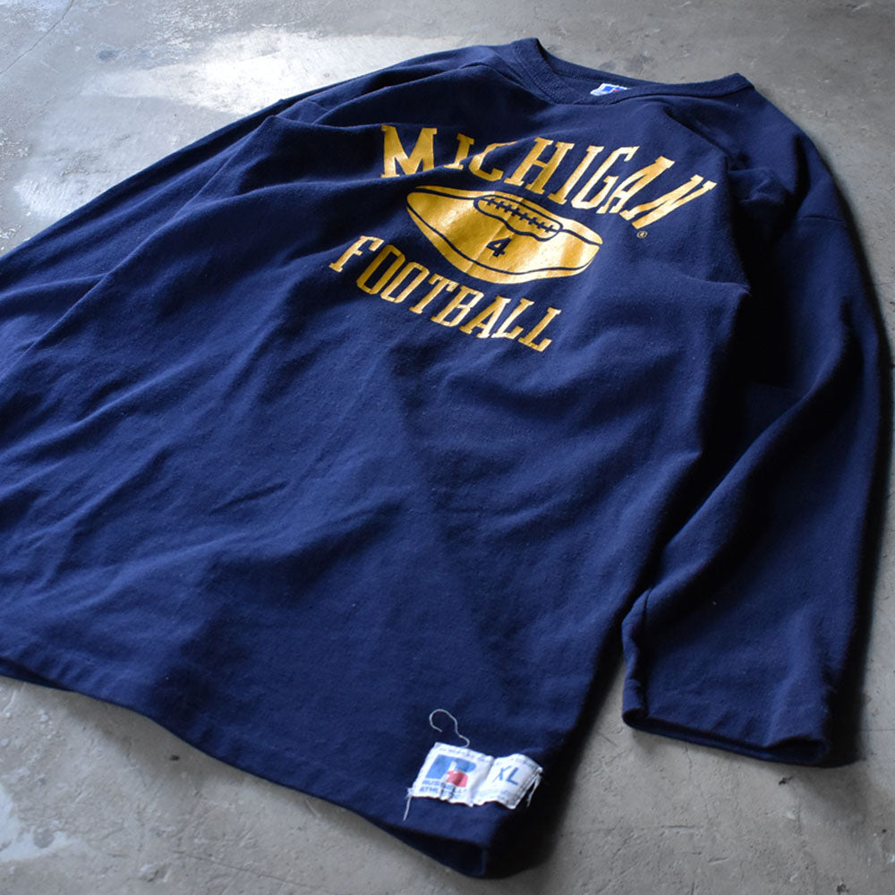 90’s RUSSELL ATHLETIC “MICHIGAN FOOTBALL” フットボールTシャツ 230920