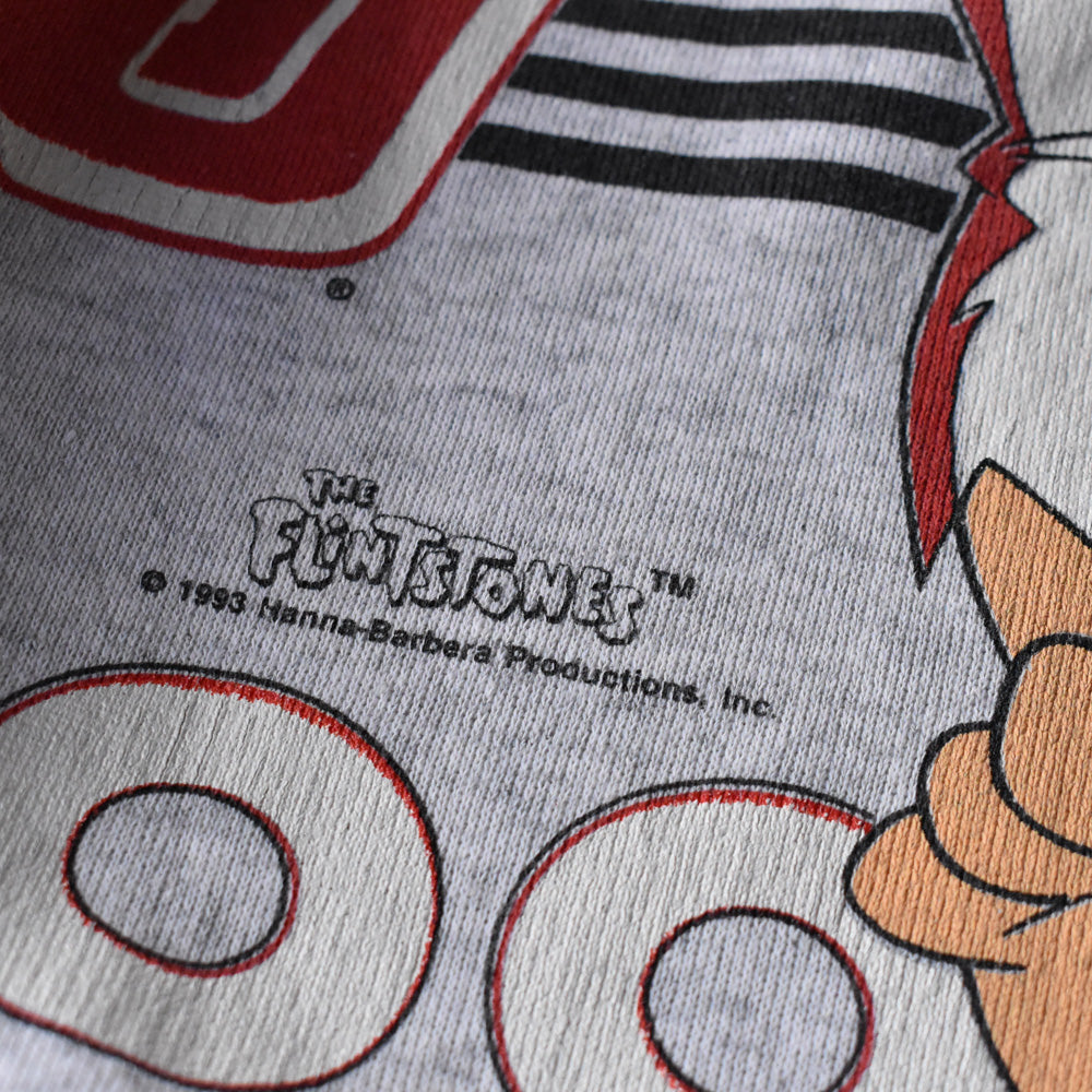 90’s The Flintstones × Oklahoma Sooners キャラ カレッジ スウェット USA製 240306