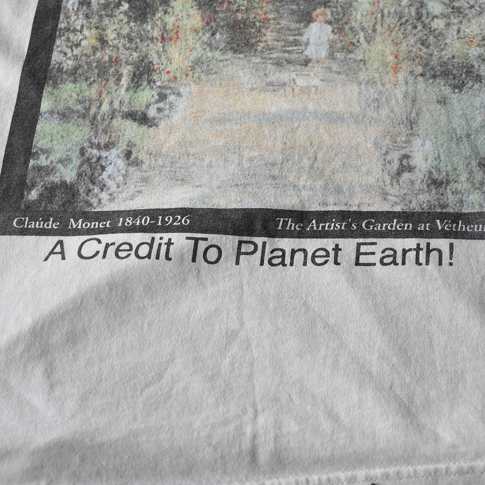 90's Claude Monet “ヴェトゥイユの画家の庭” アート Tシャツ 250823H