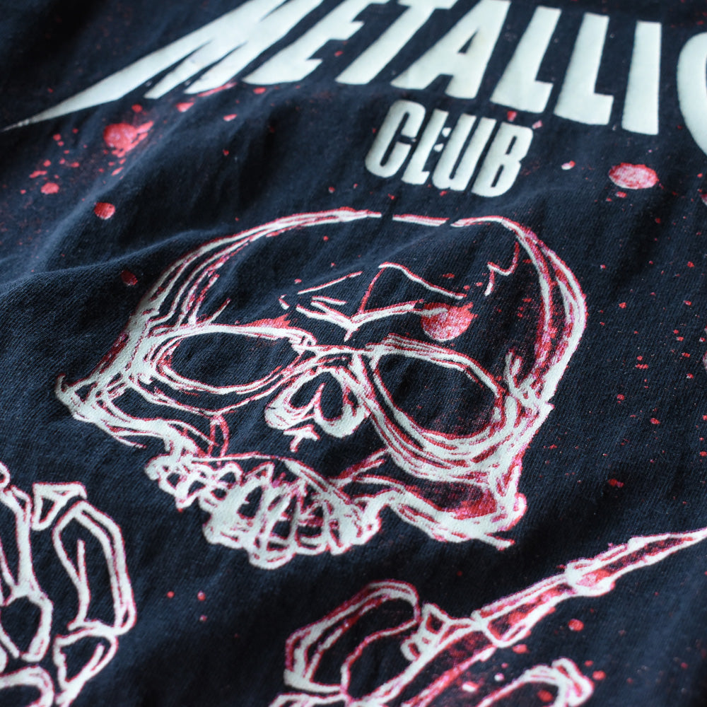 Y2K Metallica "The Metallica Club Skull & Bones" メタル ロック Tシャツ 250808
