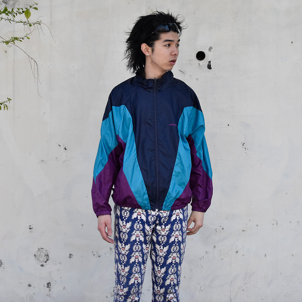 90's adidas フルジップ ナイロンジャケット 250416H