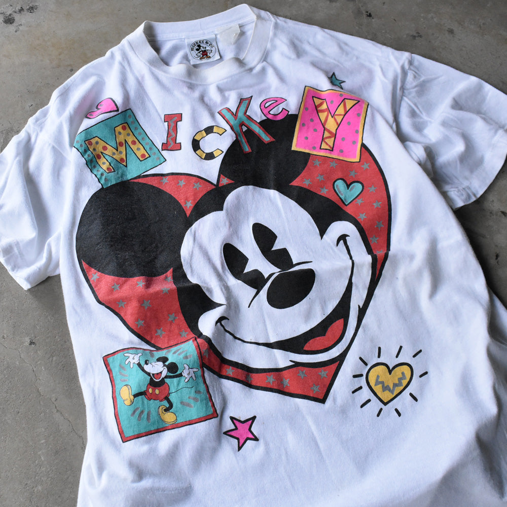 90’s Disney ”MICKEY” 大判プリント キャラ Tシャツ 240728