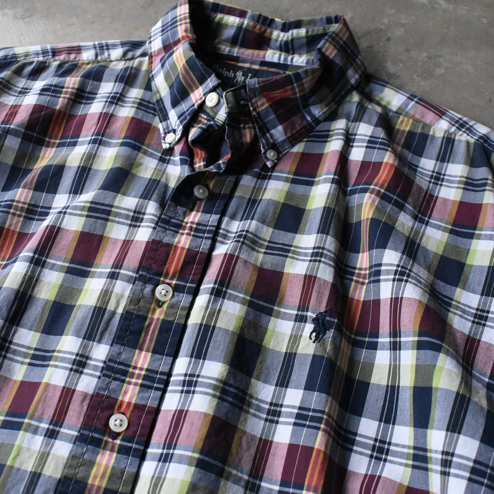 90's Ralph Lauren “BLAKE” チェック 半袖 ボタンダウンシャツ 240809 S2151
