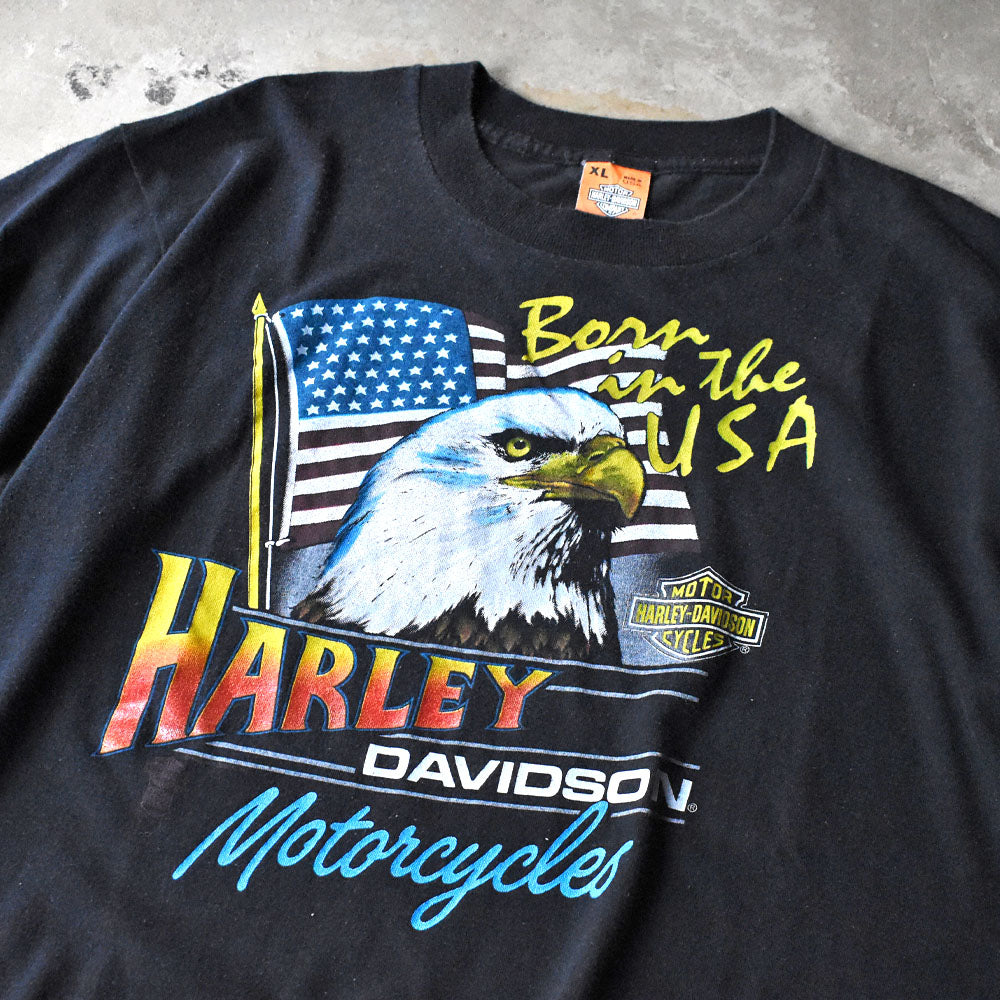 80’s Harley-Davidson ”Born in the USA” イーグルプリント Tシャツ USA製 250413H