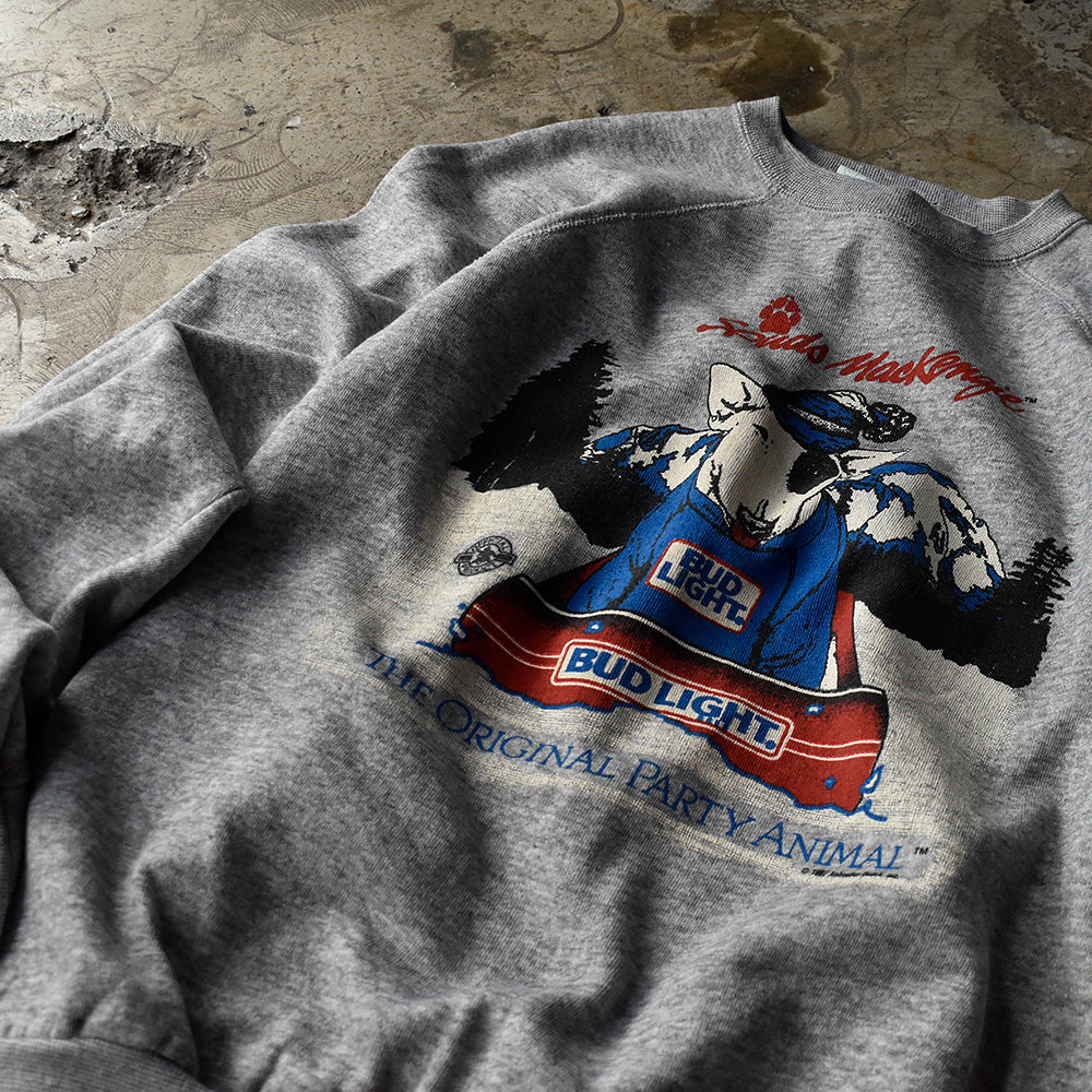 80's BUD LIGHT “Dog” スウェット USA製 230916H