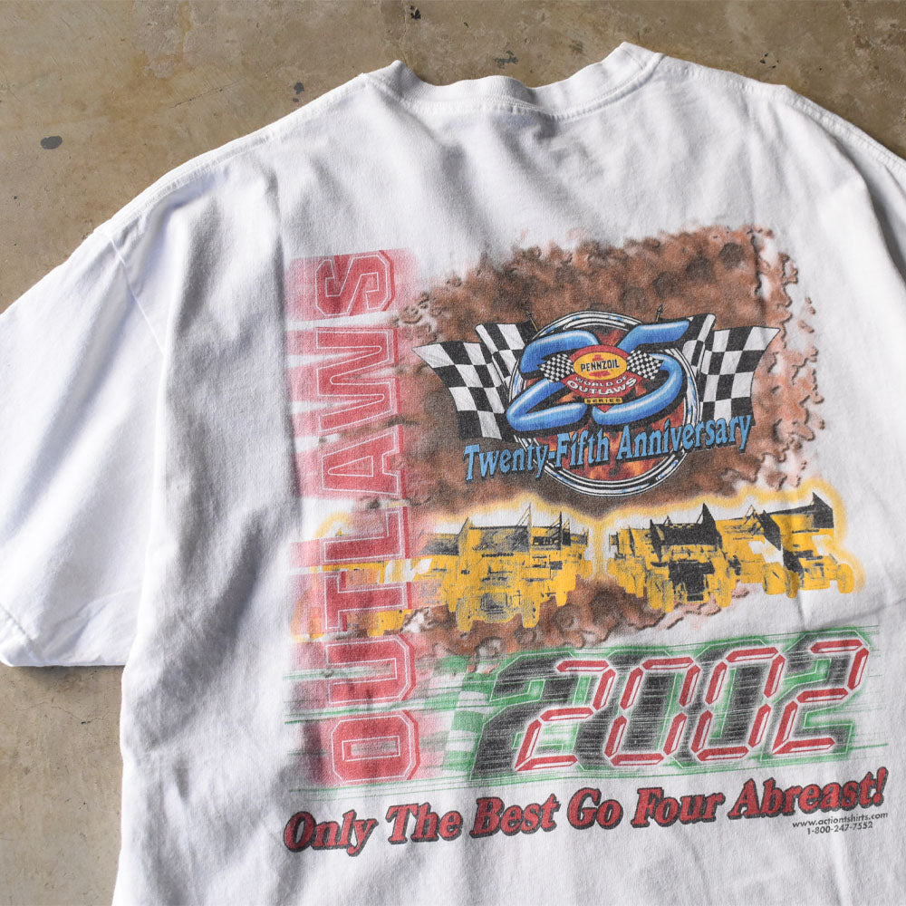 Y2K Hanes “WORLD OF OUTLAWS” レーシング Tシャツ 250509