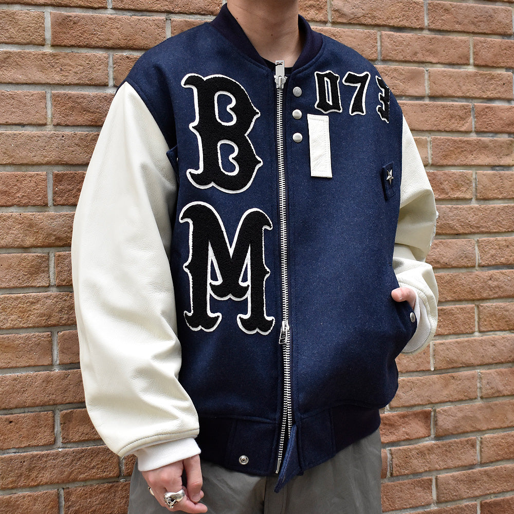 blackmeans レザー×ウール アワードジャケット 945-79TJ404-1 241115H