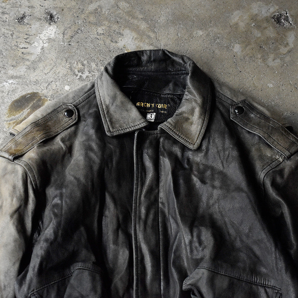80's~ ARON'S CUIR レザー ブルゾンジャケット France製 250424H