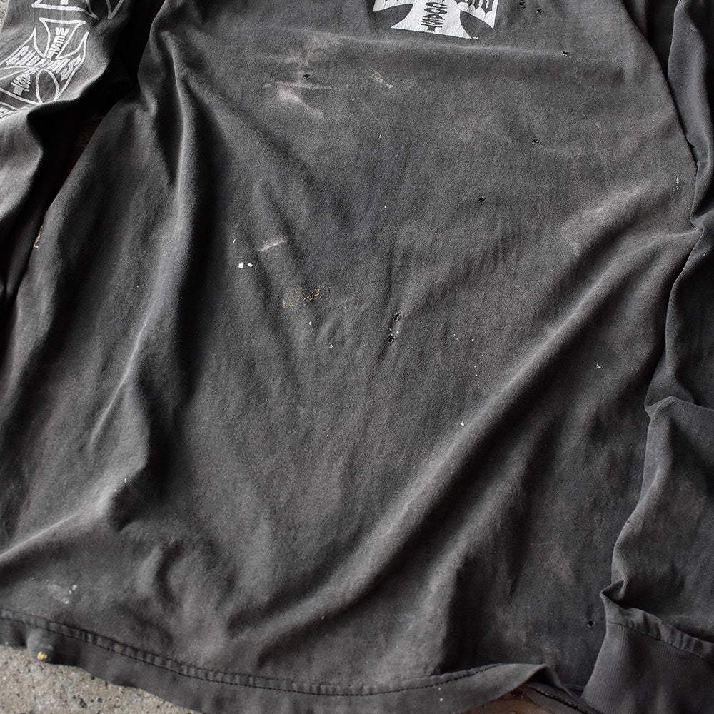 Y2K ボロ! “WEST COAST CHOPPERS” iron cross ロングスリーブTシャツ 250504H
