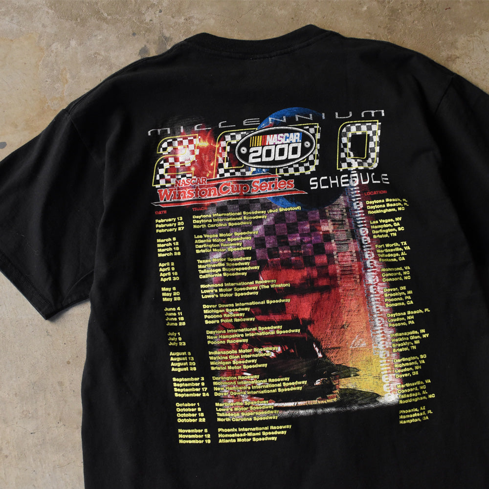 Y2K Checkerd flag “NASCAR 2000” レーシング Tシャツ 250511