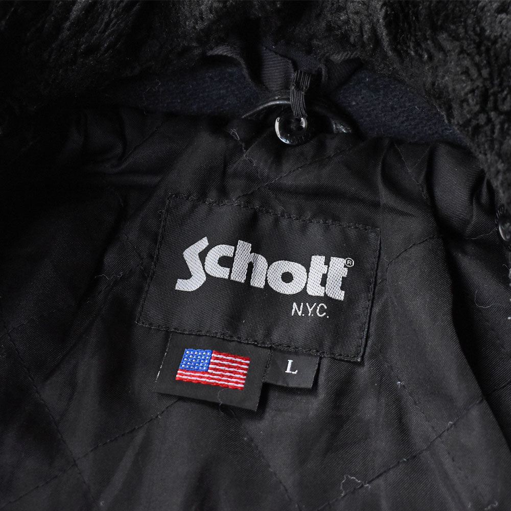 Schott ウール × レザー フライトジャケット 251017H