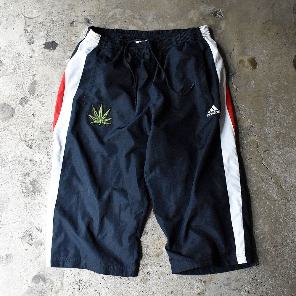 Y2K adidas “marijuana”ワッペン ナイロン スリークウォーターパンツ 250716H