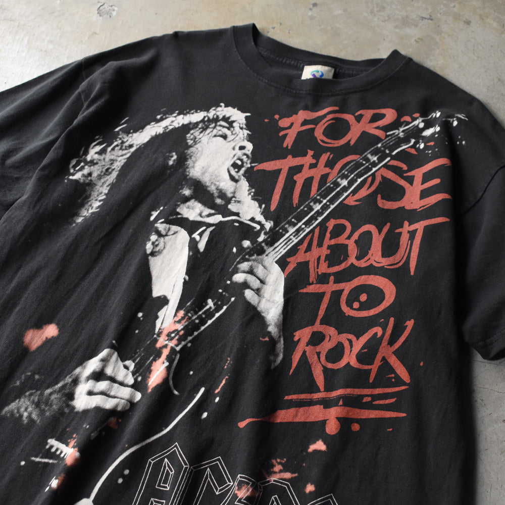 Y2K AC/DC “FOR THOSE ABOUT TO ROCK” Liquid Blueボディ ロック Tシャツ 250801