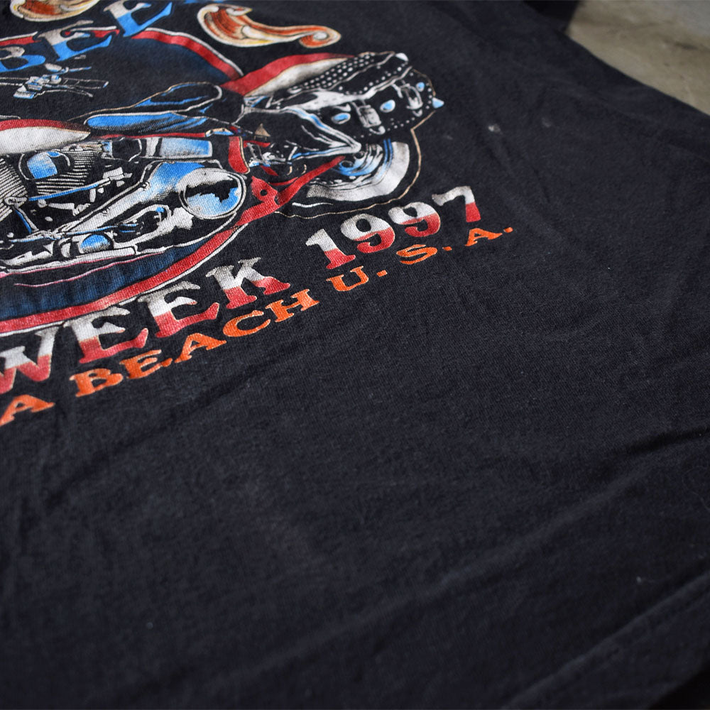 90's ”DAYTONA BEACH BIKE WEEK ’97” Motorcycle Tシャツ USA製 230603