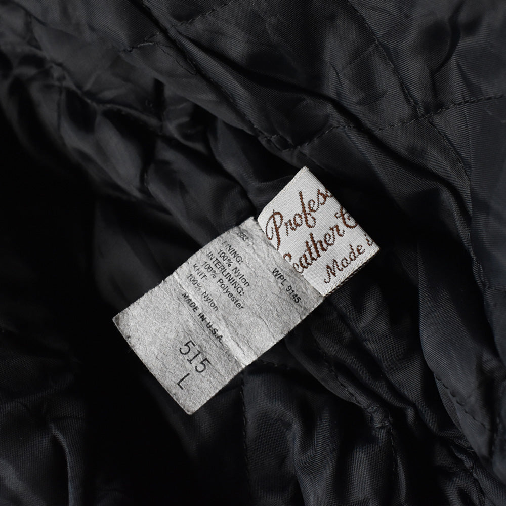 80’s SUPER STITCH INC. “John Hancock” バック刺繍 襟付き レザー アワードジャケット USA製 231117H