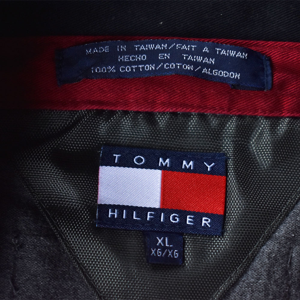 90’s TOMMY HILFIGER “OUTDOORS” 衿付き ハーフジップ スウェット 231005