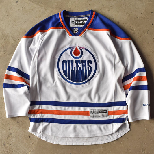 Y2K REEBOK "NHL Edmonton Oilers" ホッケー ゲームシャツ 240518