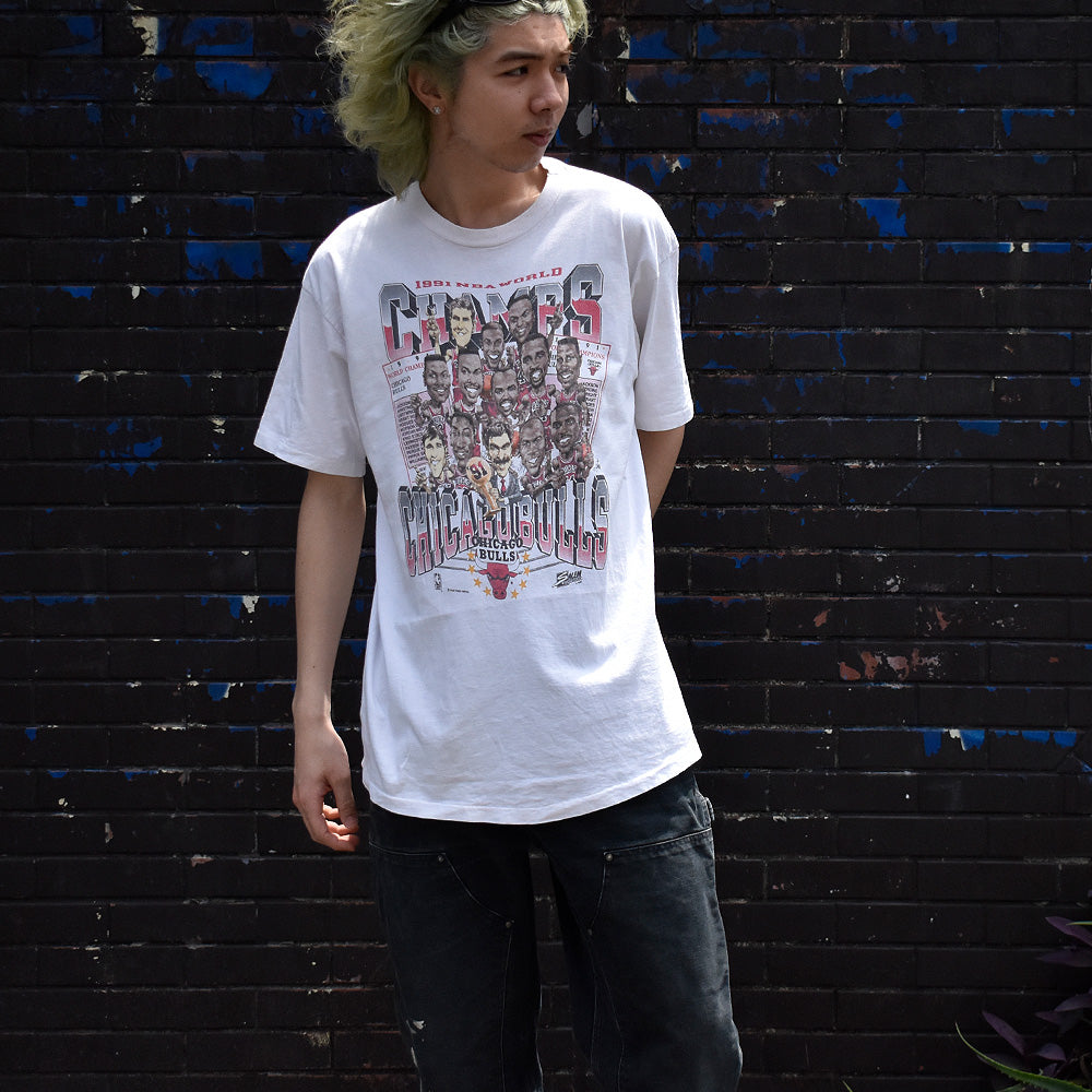 90's Chicago Bulls “1991 NBA World Champions” Tシャツ USA製 250525H
