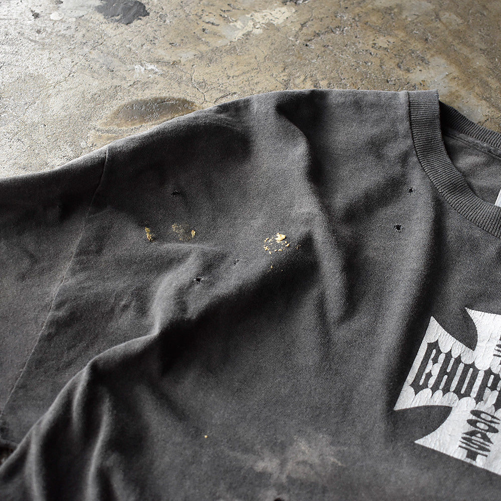 Y2K ボロ! “WEST COAST CHOPPERS” iron cross ロングスリーブTシャツ 250504H