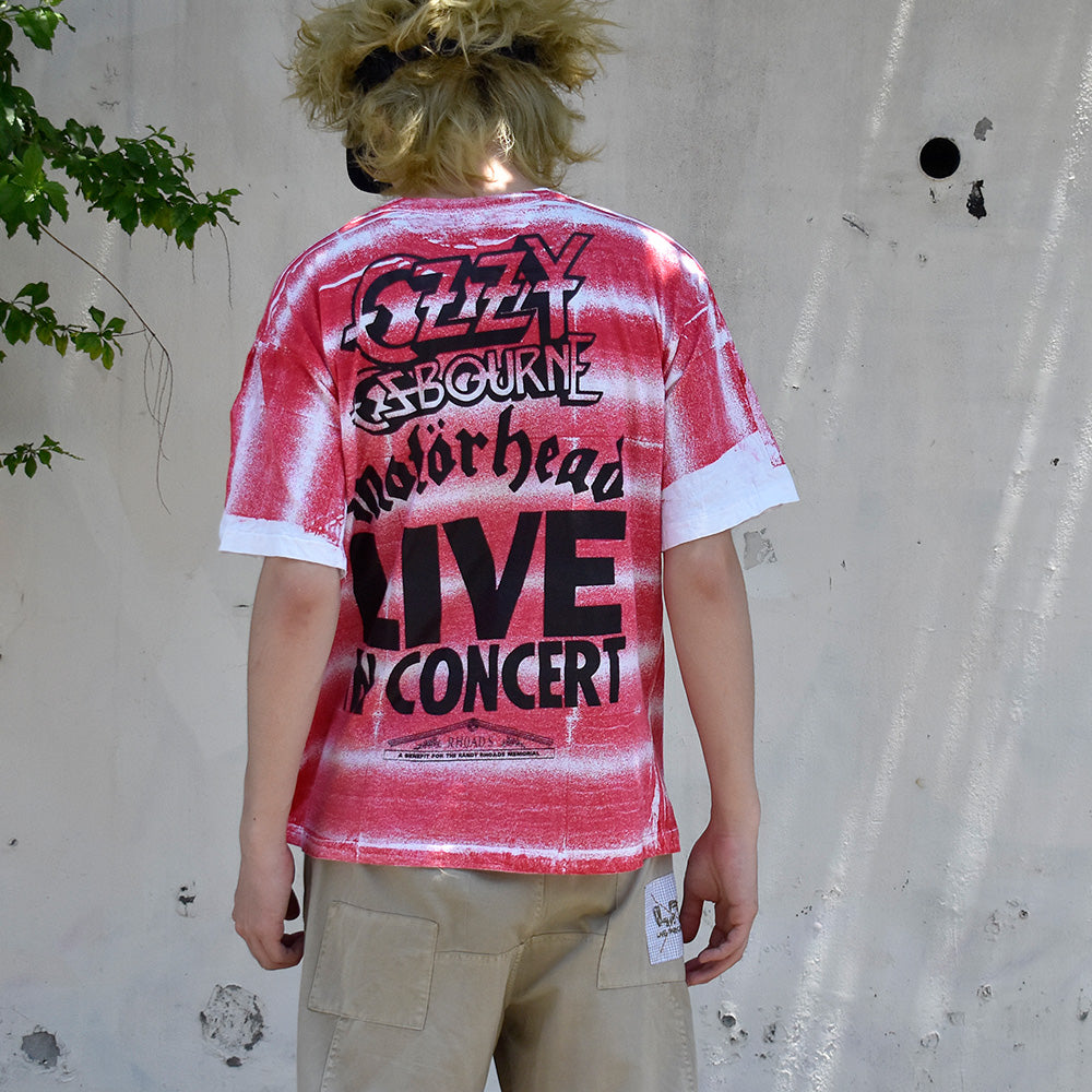 90's AOP! Ozzy Osbourne×Motörhead “Randy Rhoads Memorial” Tシャツ 250622H