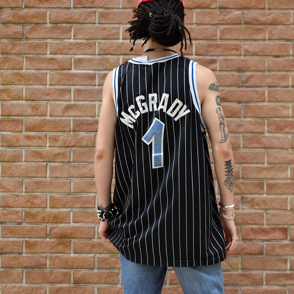 Y2K NIKE “NBA Orlando Magic / Tracy McGrady #1” バスケ ゲームシャツ 240709H
