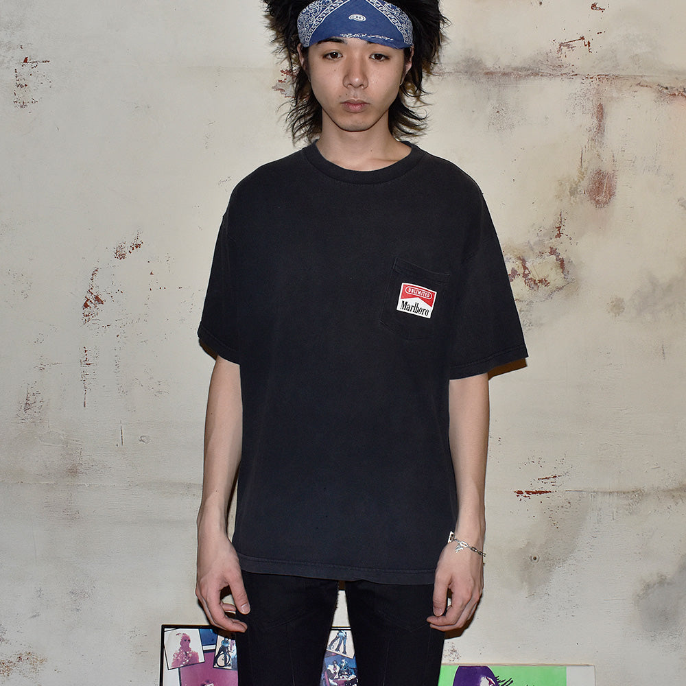 90's~ Marlboro “Marlboro Unlimited“ ブラック!ポケットTシャツ USA製 250507H