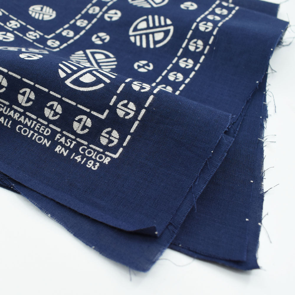 60-70's デッドストック! FAST COLOR トライバル柄 コットン バンダナ 250217