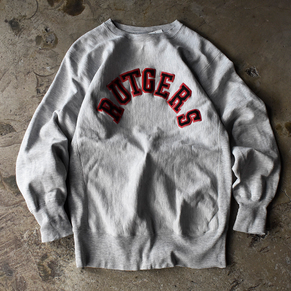 90's Champion "Rutgers" ワッペン リバースウィーブ スウェット USA製 230902H