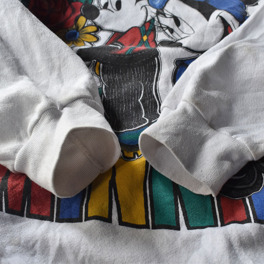 90’s Disney “Mickey&Minnie” スウェット USA製 240331