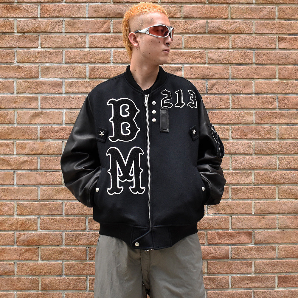 blackmeans レザー×ウール アワードジャケット 945-79TJ404-1 241115H