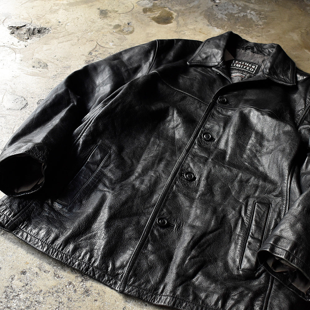 80's~ LEATHER LIMITED Thinsulate レザーカーコート 240118H