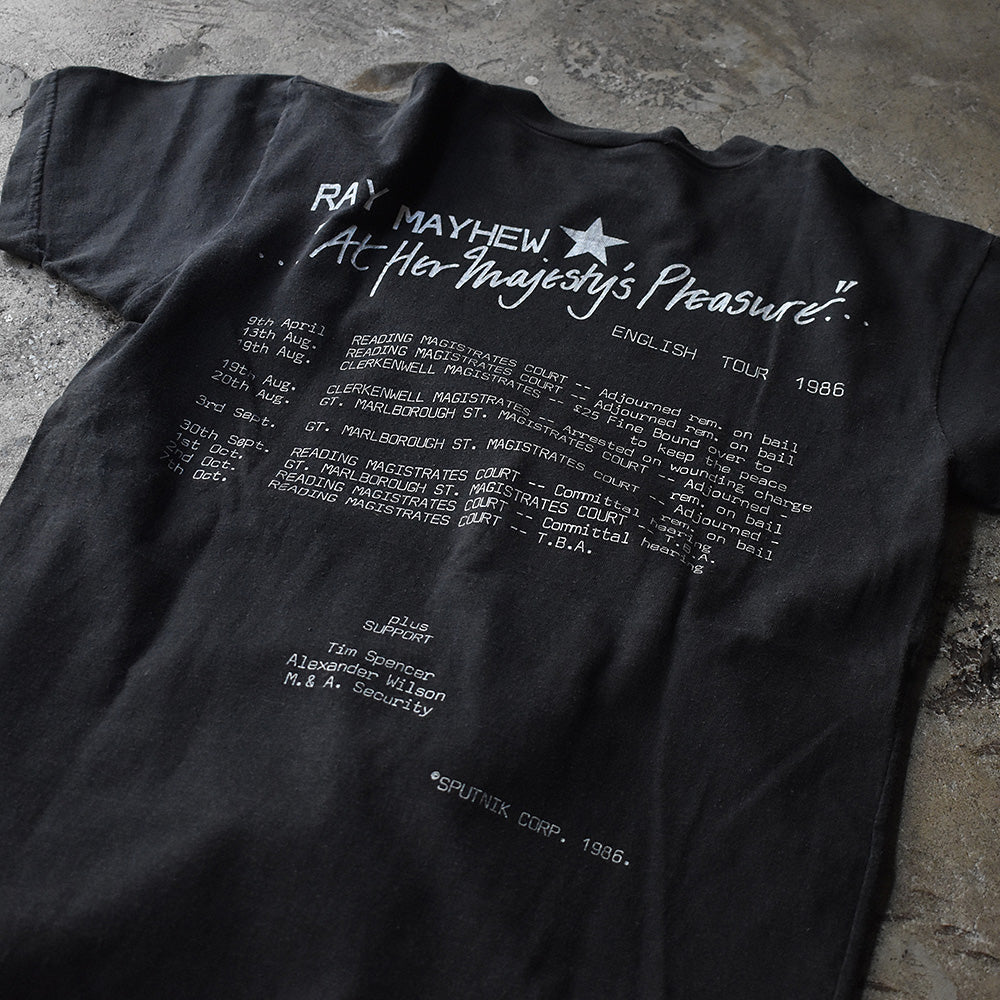 80's RAY MAYHEW "ENGLISH Tour 1986" ロック Tシャツ 写真集"Noirshirt"掲載 230722HYY