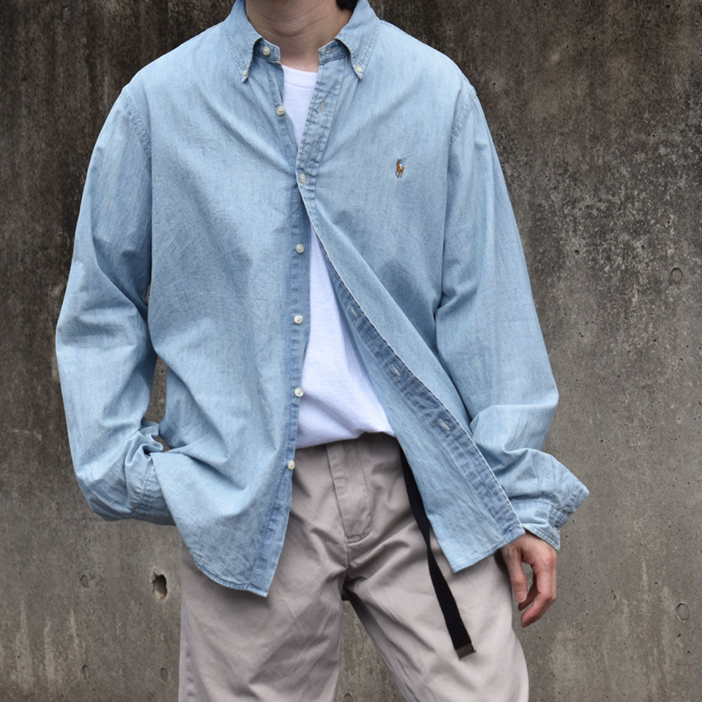 Ralph Lauren “CLASSIC FIT” ボタンダウン シャンブレーシャツ 240507 S2098