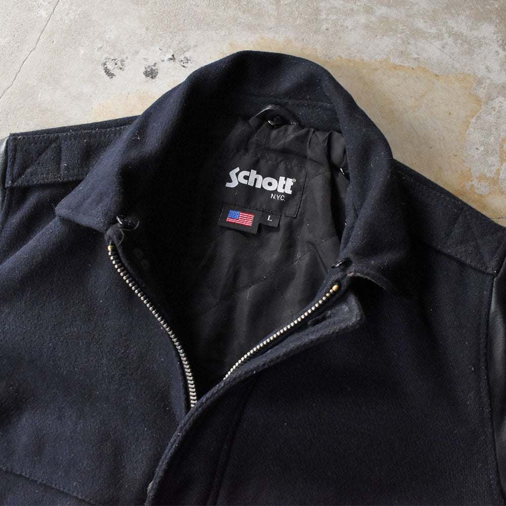Schott ウール × レザー フライトジャケット 251017H