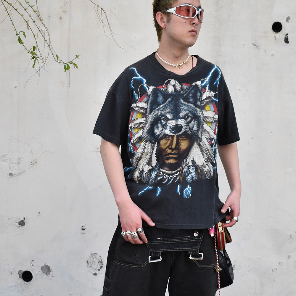 90’s AMERICAN THUNDER "Indian×Thunder" Tシャツ 250330H
