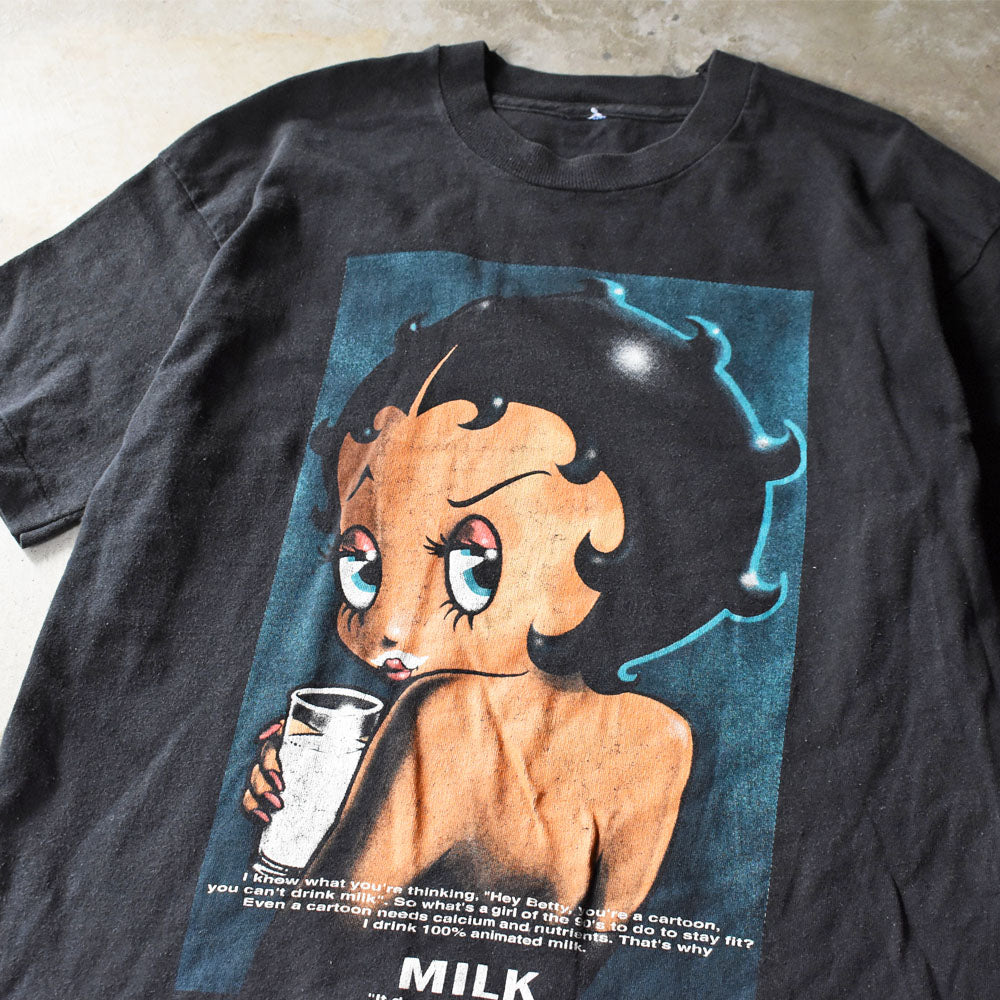 90’s Betty Boop "Got Milk?" パロディ キャラクター Tシャツ 250919H
