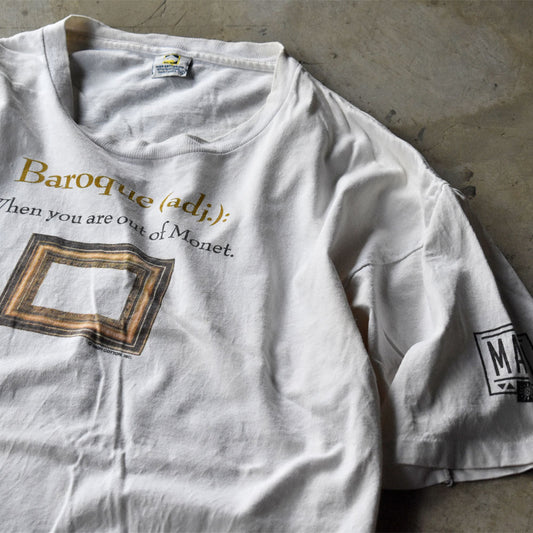 90’s “Baroque-When you are out of Monet.” ジョーク アート Tシャツ USA製 240422