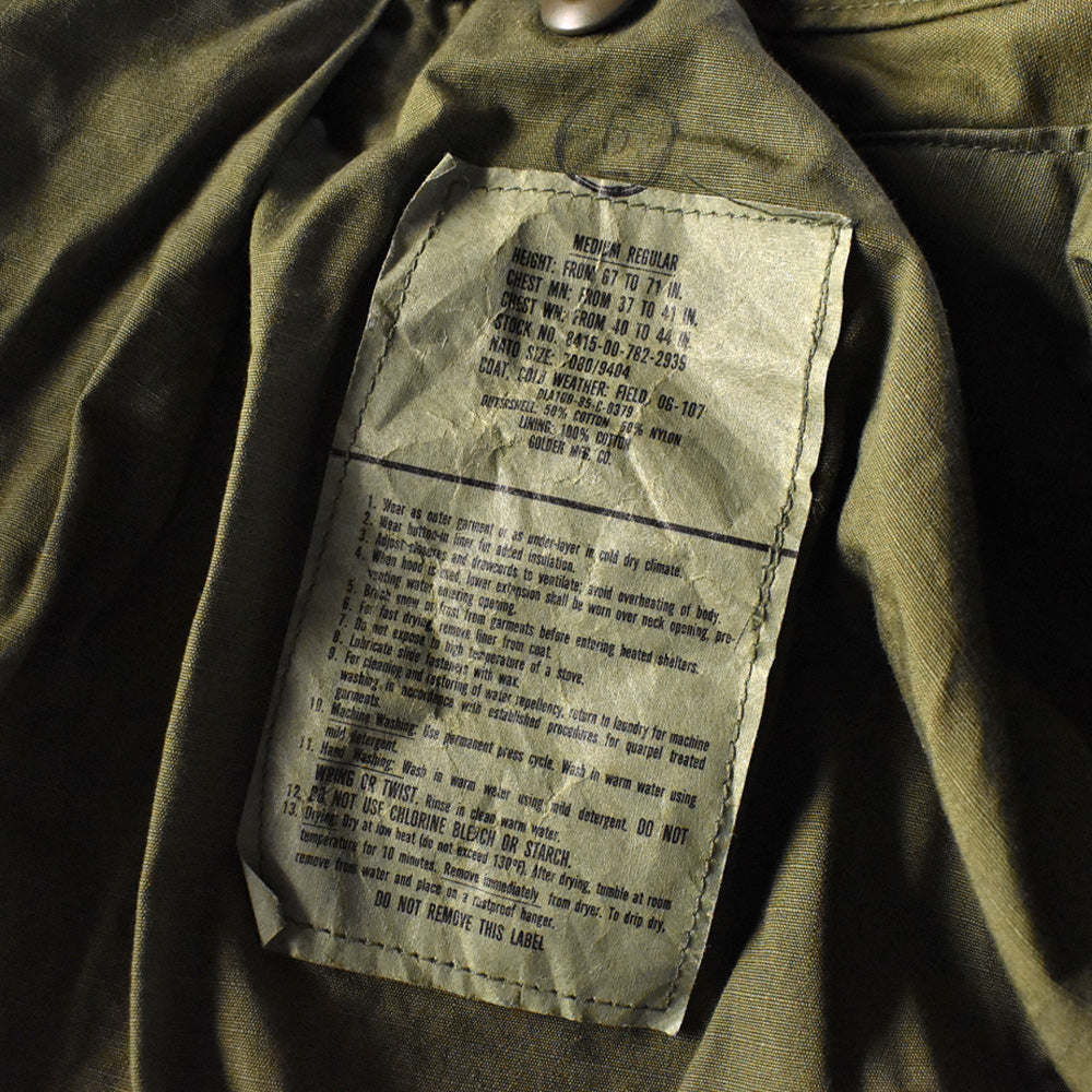 ’85 U.S.ARMY M-65 フィールドジャケット ワッペン付き! ブラスジップ 240320