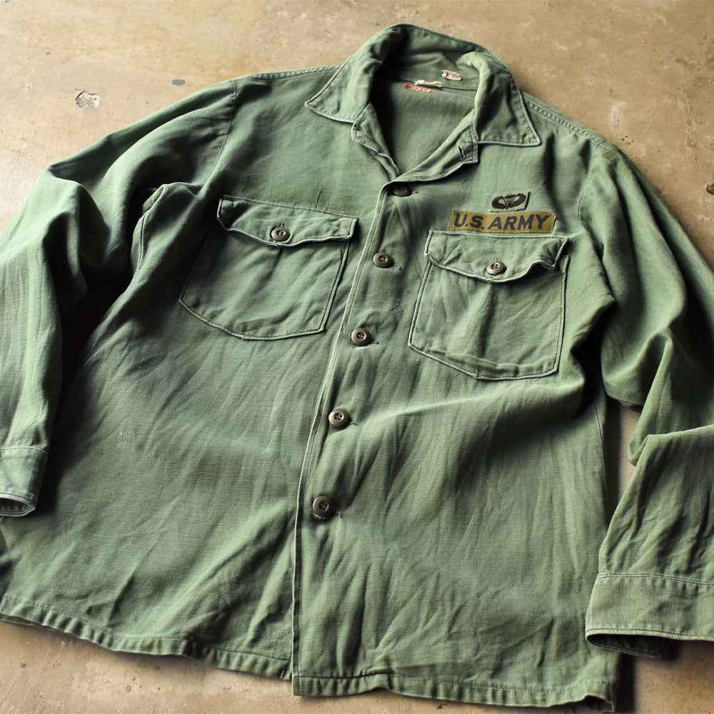 69s U.S.ARMY ワッペン付き ミリタリー ユーティリティシャツ