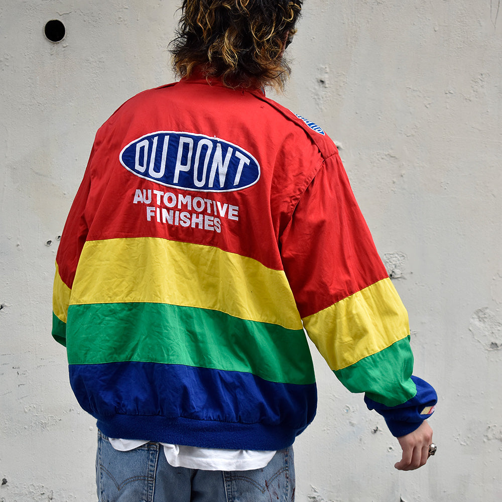 90's Chase Authentics マルチボーダーカラー! 胸ポケット付き! レーシングジャケット 230918H