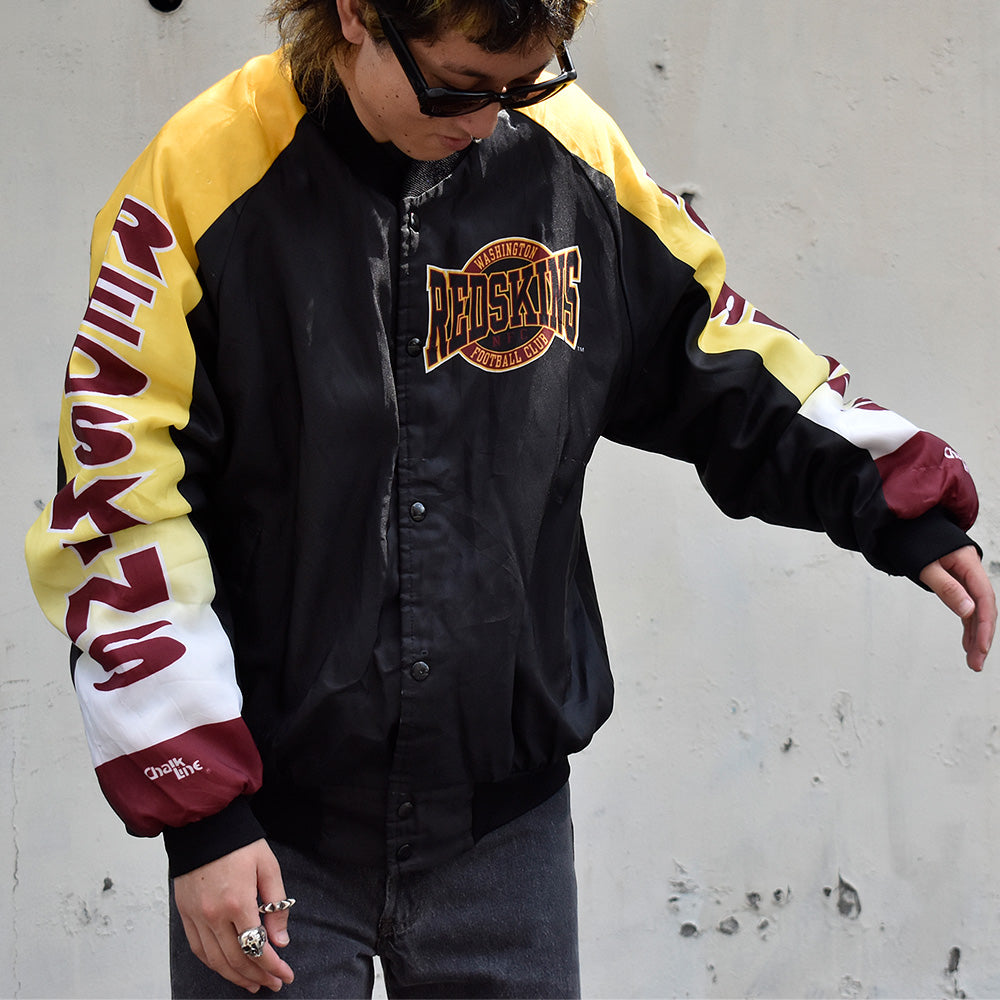 90's Chalk Line NFL “Washington Redskins” ナイロンアワードジャケット USA製 230929