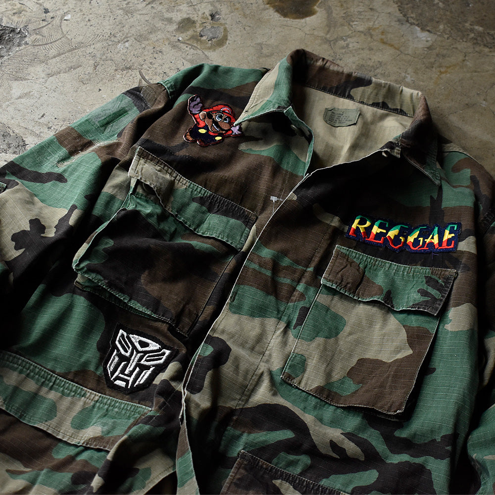 '91 U.S. ARMY ワッペンカスタム BDU ウッドランドカモ 迷彩柄 ジャケット 240914H