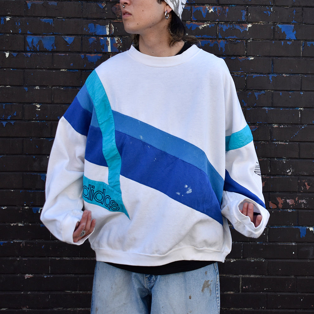 80’s adidas ナイロン切り替え デザイン スウェット 231209H